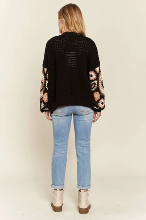 ADORA Multi Color Sleeve Crochet Cardigan